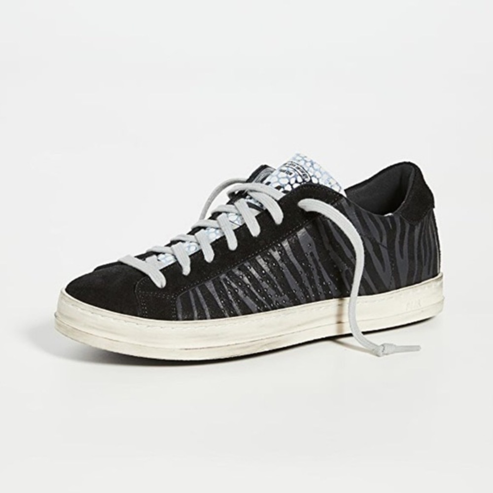 P448 John Zebra Sneakers, Size 7